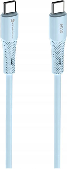 Forcell F-energy USB 2.0 Kabel USB-C männlich - USB-C 60W Blau 1m