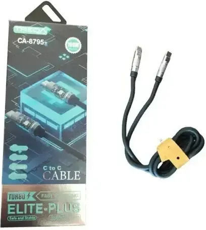 Treqa USB 2.0 Cable USB-C male - USB-C 100W Black 1m (CA-8795)