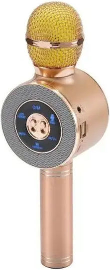 Μικρόφωνο Karaoke Ασύρματο WS-669 Ροζ Χρυσό