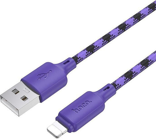 Hoco X116 Braided USB-A to Lightning Cable Μωβ 1m