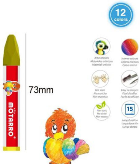 Set Of 12 Colored Oil Pastels Motarro Mp015-12