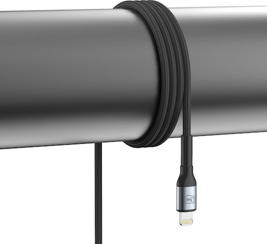 3MK Редовна USB-A към Lightning кабел 12W Черен 1м