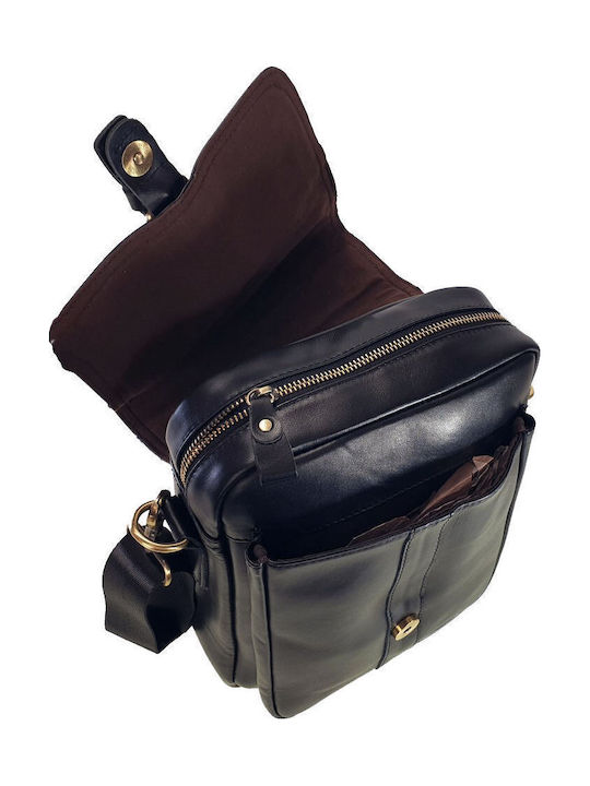 Herren Ledertasche Schulter / Crossbody Schwarz