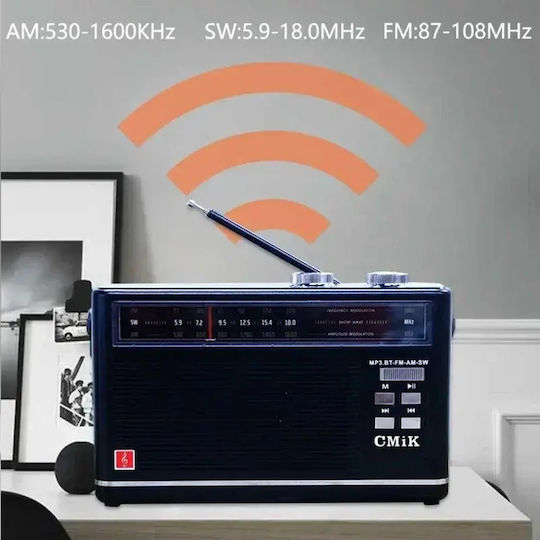 Cmik MK-910BT Tragbares Radio mit Bluetooth und USB Schwarz