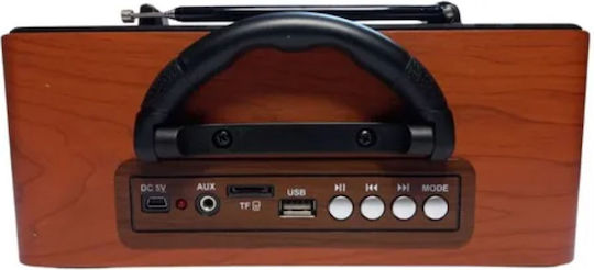 MK-197 Retro Επιτραπέζιο Ραδιόφωνο Επαναφορτιζόμενο με Bluetooth και USB Καφέ