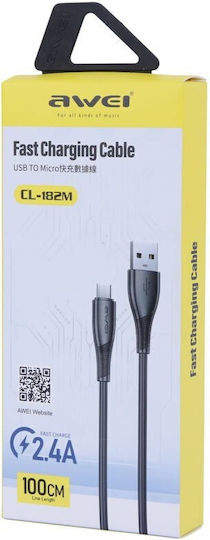 Awei Reguläres USB 2.0 zu micro USB Kabel Schwarz 1m CL-182M 1 Stück