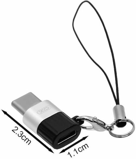 XO Μετατροπέας USB-C male σε micro USB female 1τμχ XO-NB149A