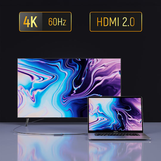 Wozinsky Конвертор USB-C женски към HDMI женски Черен 1бр WACH-01