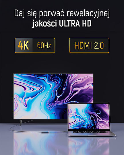 Wozinsky Конвертор USB-C женски към HDMI женски Черен 1бр WACH-01