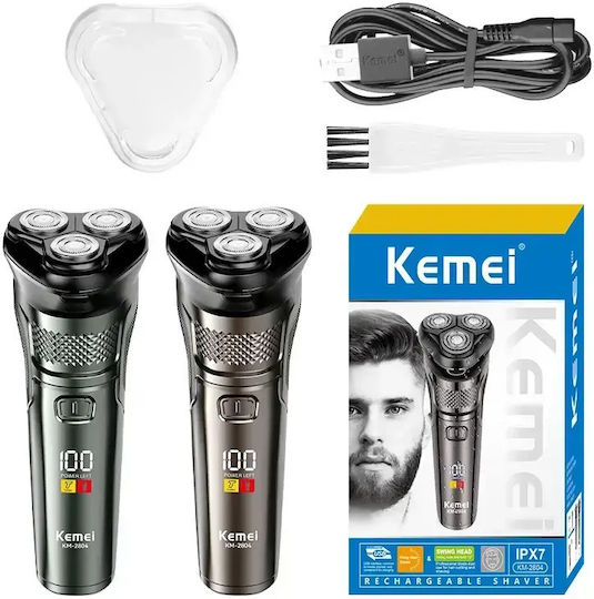 Kemei KM-2804 Ξυριστική Μηχανή Προσώπου Επαναφορτιζόμενη / Με Καλώδιο