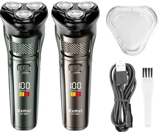 Kemei KM-2804 Ξυριστική Μηχανή Προσώπου Επαναφορτιζόμενη / Με Καλώδιο