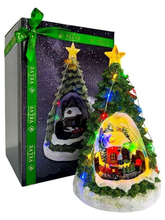 cu lumină LED Decorațiune de Crăciun Plastic Braduleț 22cm. Electrică Împodobit Verde