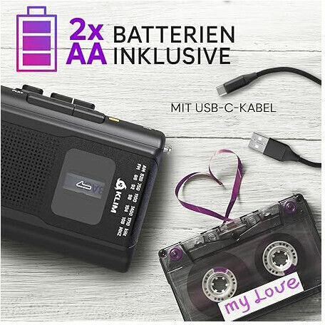 Klim K8 Walkman Radio AM FM Microfon Încorporat Difuzor Funcție De Înregistrare Portabil Ușor De Utilizat