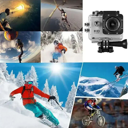 ACQ-V1 Action Camera Full HD (1080p) Υποβρύχια (με Θήκη) με Οθόνη 2" Μπλε