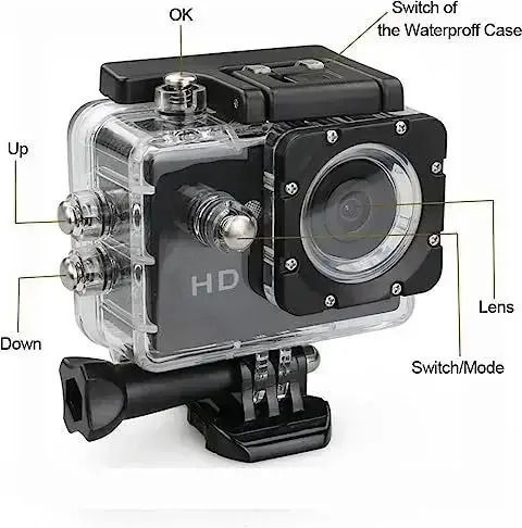 QY-09K Action-Kamera HD (720p) Unterwasser (mit Gehäuse) und Wi-Fi Silber