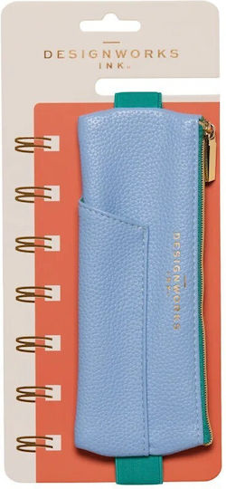 Κασετινα Λαστιχο Designworks Ink Vegan Leather Pen Pouch Light Blue Green Lpp-1002eu