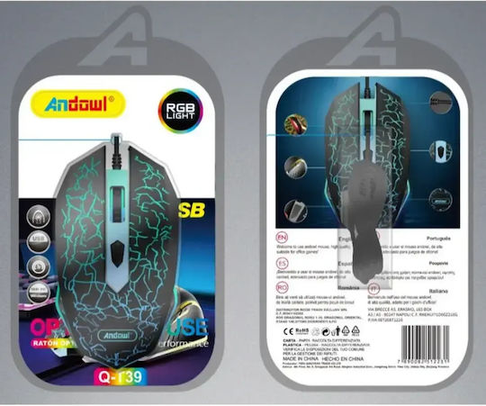 Andowl Q-T39 Gaming Ποντίκι 4200 DPI Μαύρο