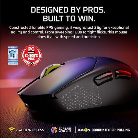 Corsair Sabre V2 Pro Ultralight Wireless Gaming Mouse 33000 DPI White