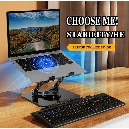 Andowl Q-ZJ268 Стойка за Лаптоп с 1 Вентилатор Черен