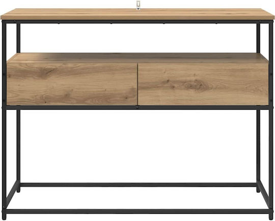 Κονσόλα από Ξύλο & Μέταλλο Artisan Oak Μ100xΠ40xΥ75εκ.