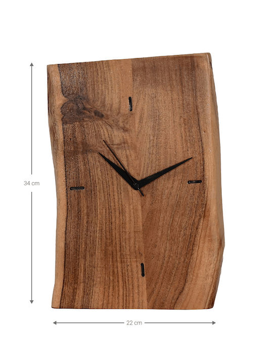 Polihome Wall Clock Wooden 22x3cm
