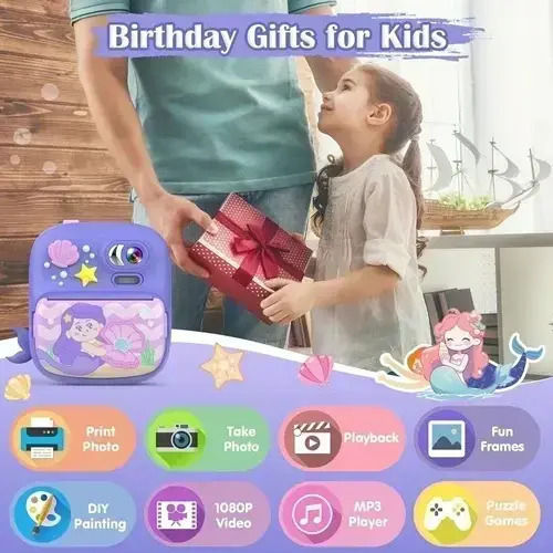 Mermaid Children's Camera Purple
