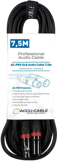 Accu-Cable Ac-pro Kabel XLR-Stecker - Schwarz 7.5m