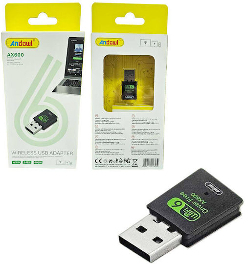 Andowl AX600 Αντάπτορας Δικτύου USB με Ασύρματη Σύνδεση Wi-Fi