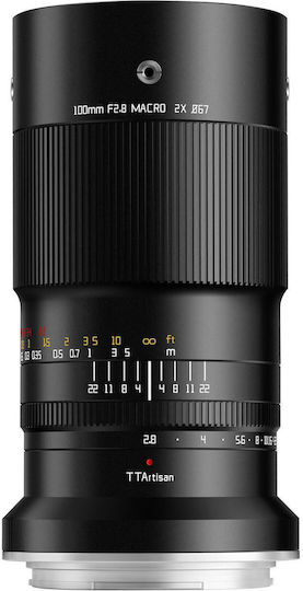 TTArtisan Full Frame Φωτογραφικός Φακός 100mm F2.8 Macro για Fujifilm X Mount Μαύρος