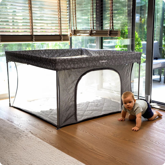 Bebe Stars Πάρκο με Στρώμα Γκρι 126x126cm