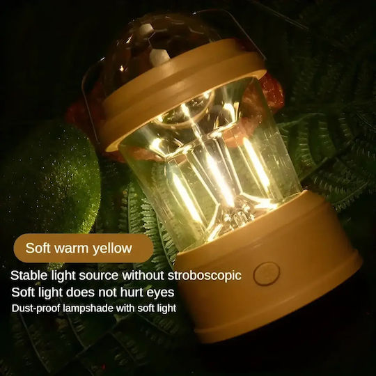 Bailong Rechargeable Led Lantern for Camping with Flashlight & Fan 100 Lumen Beige