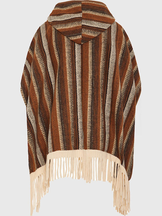 Women's Brown Cape with Hood