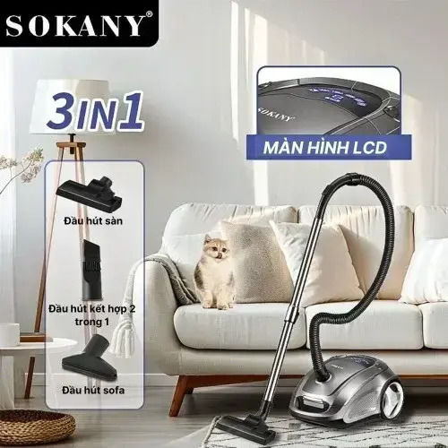 Sokany SK-13041 Ηλεκτρική Σκούπα 3600W με Σακούλα 1.5lt Γκρι