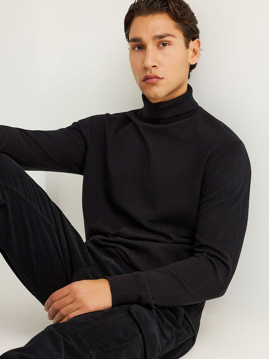 Langarm Herrenbluse Schwarz