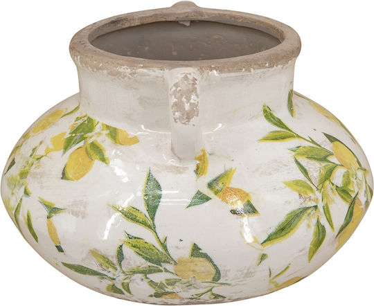 Artekko Decorative Vase Lemon White 20.5x13.2x20.5cm