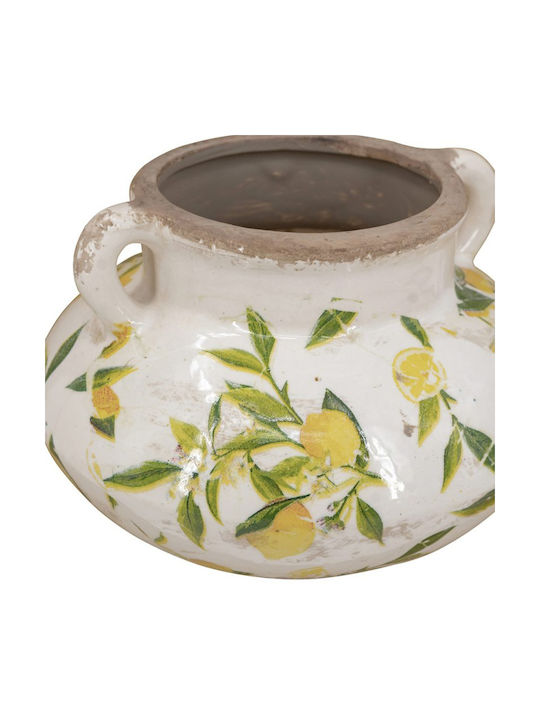 Artekko Decorative Vase Lemon White 20.5x13.2x20.5cm