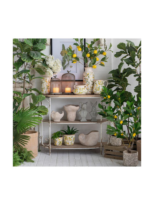 Artekko Decorative Vase Lemon White 20.5x13.2x20.5cm