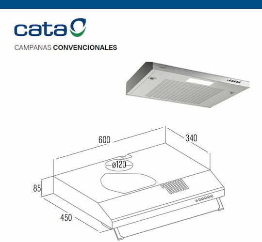 Cata Μηχανισμός Απορρόφησης Ανακύκλωσης 60cm Inox