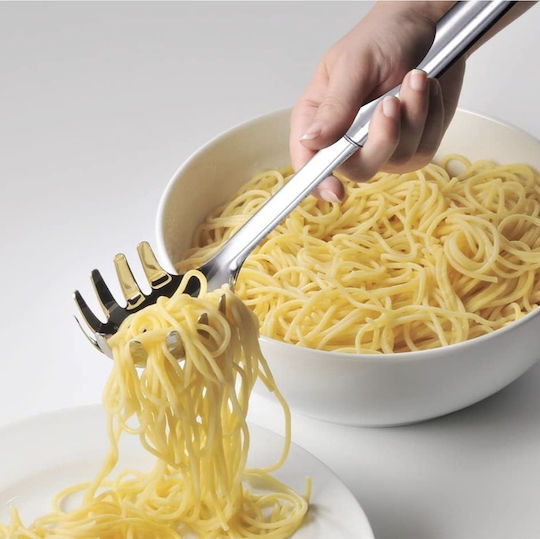 Deep Pasta Spoon Colander Stainless Steel Grey 31cm