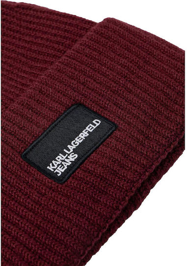 Beanie Frauen Beanie Gestrickt in Burgundisch Farbe