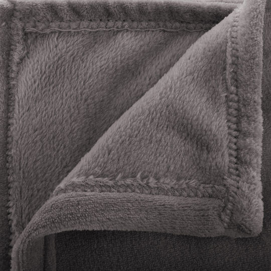 A-s Flannel Κουβέρτα Fleece Ημίδιπλη 180x230εκ. D.grey