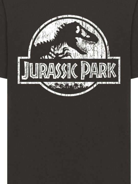 Jurassic Park Distressed Logo Oversize T-shirt Black