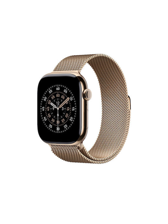Apple Milanese Loop 46mm - M/L Λουράκι Gold (Apple Watch 44/45/46mm/Ultra 49mm)