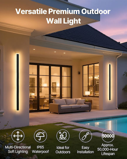Vevor Wandmontiertes Lineares Beleuchtungsgerät LED IP65 12W mit Warmweißem Licht Doppelstrahl