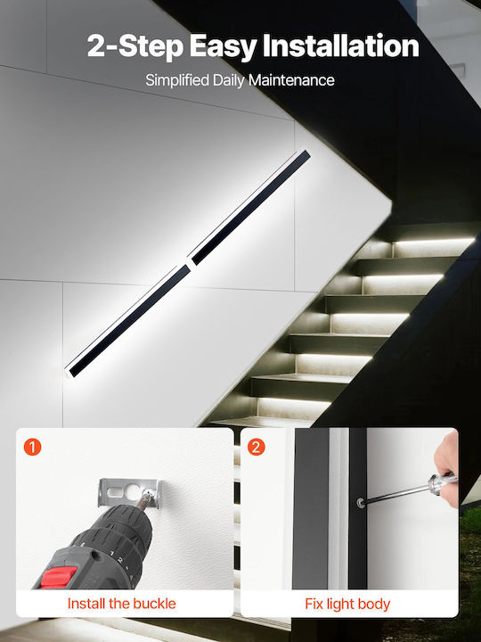 Vevor Wall-Mounted Linear LED Lighting IP65 10W with RGB Light