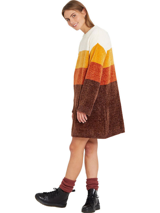 Rochie Mini Tricotată Maro