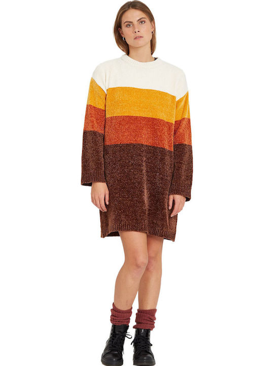 Rochie Mini Tricotată Maro