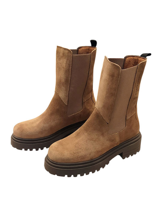 Leather Women's Ankle Boots Brown