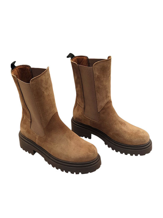 Leather Women's Ankle Boots Brown