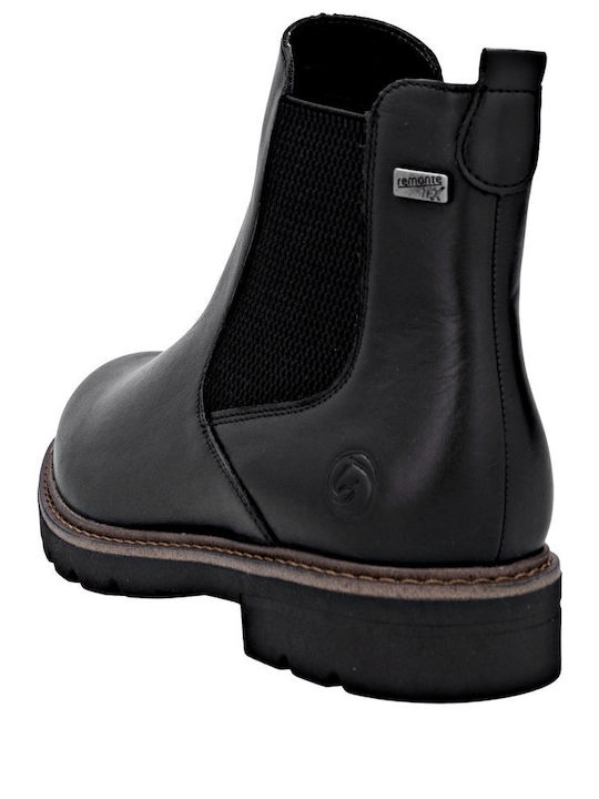 Leder Stiefeletten Damen Schwarz